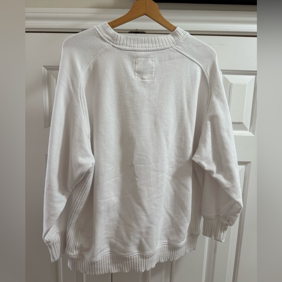 Aerie White Women's Cozy Crewneck Sweatshirt - Picture 2 of 4